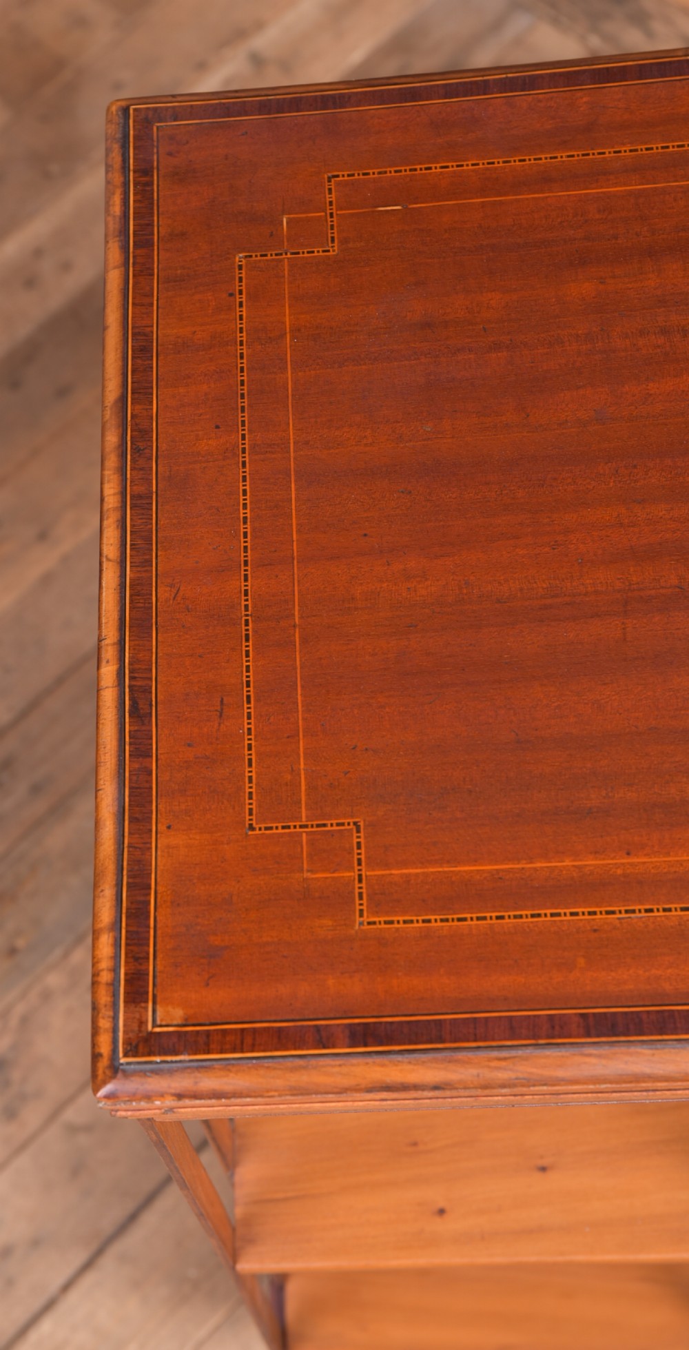 Edwardian Mahogany inlaid revolving bookcase View VIII