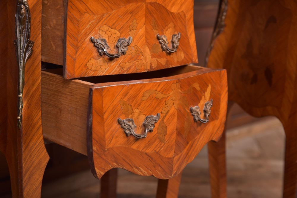 Pair of Edwardian French marble top bedside cabinets View XVIII