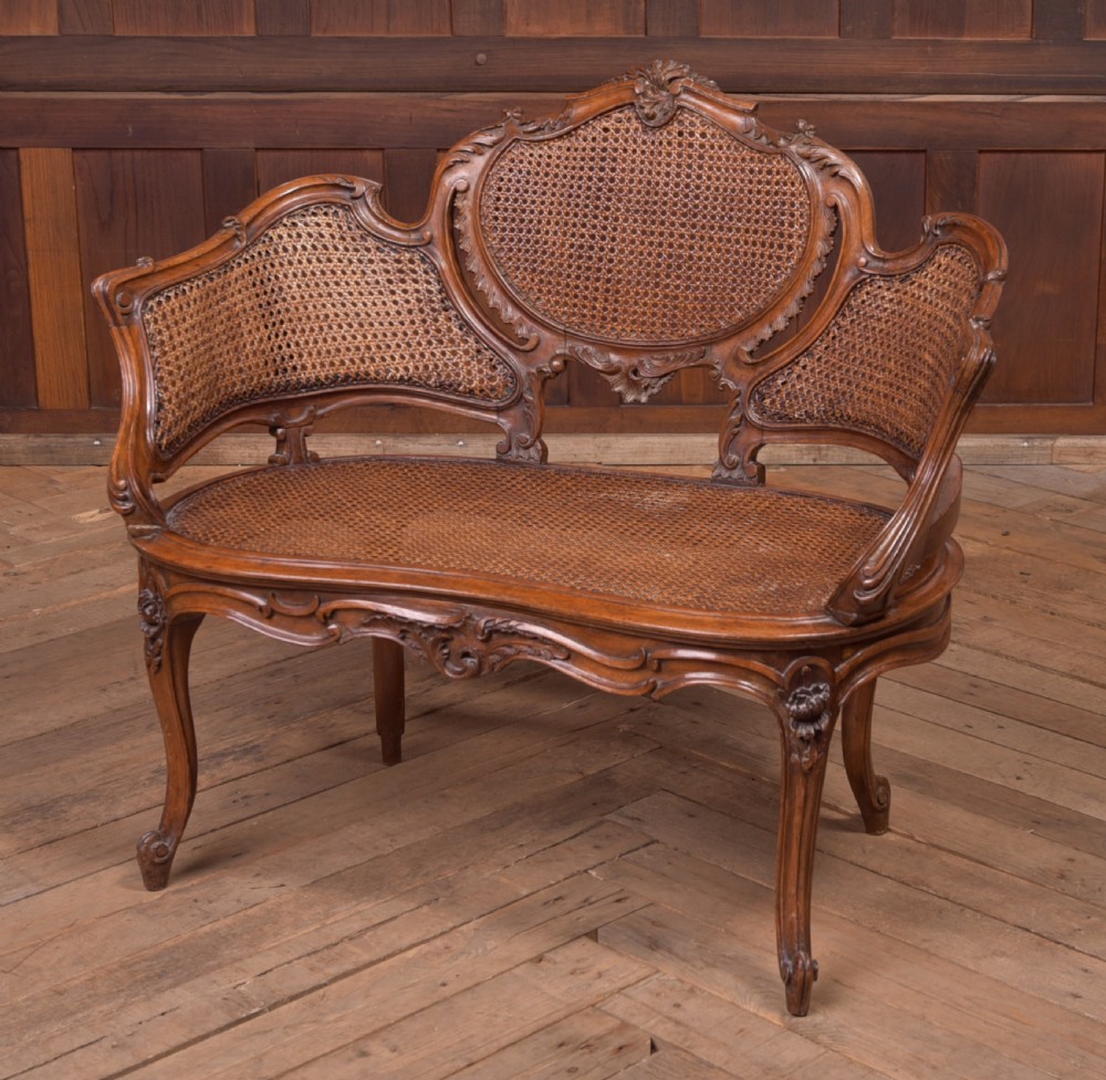 French  Edwardian Walnut Bergere window chair