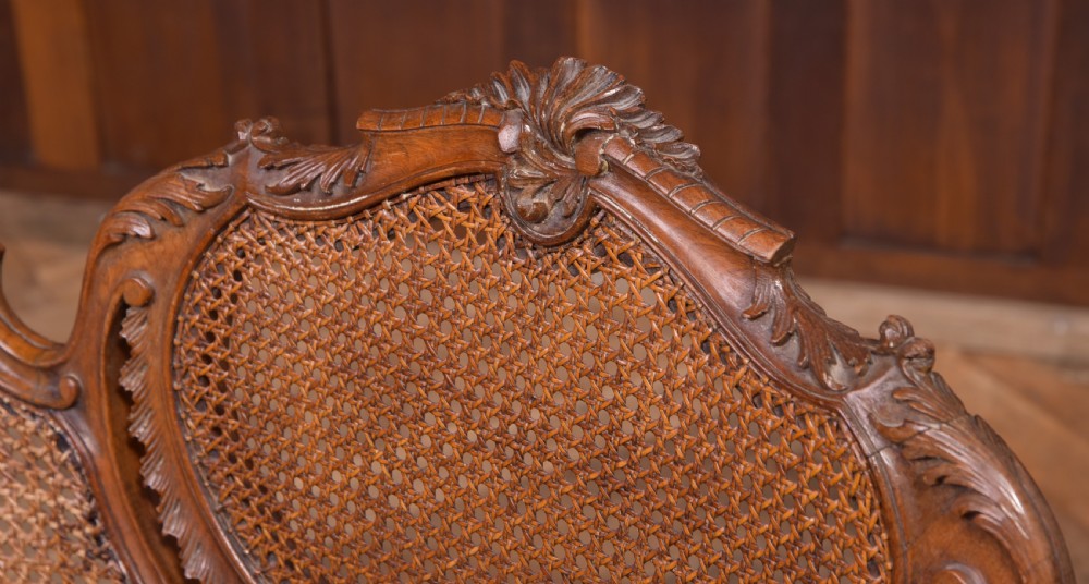 French  Edwardian Walnut Bergere window chair View III