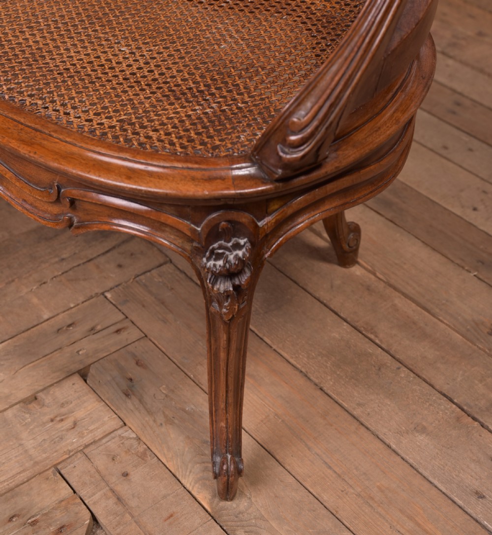 French  Edwardian Walnut Bergere window chair View VI