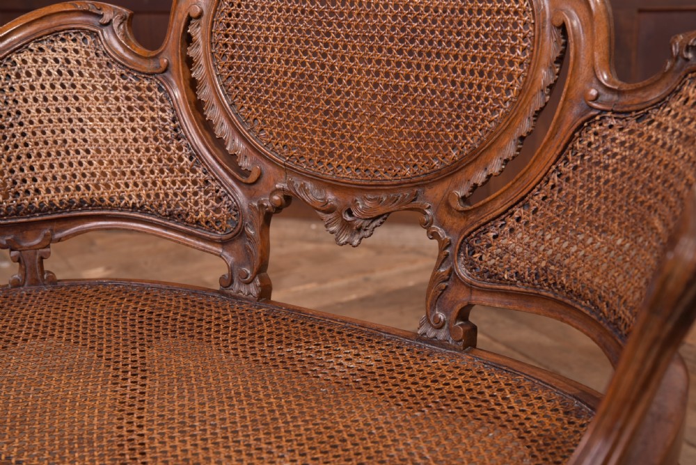 French  Edwardian Walnut Bergere window chair View VII