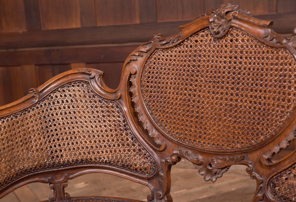 French  Edwardian Walnut Bergere window chair View VIII