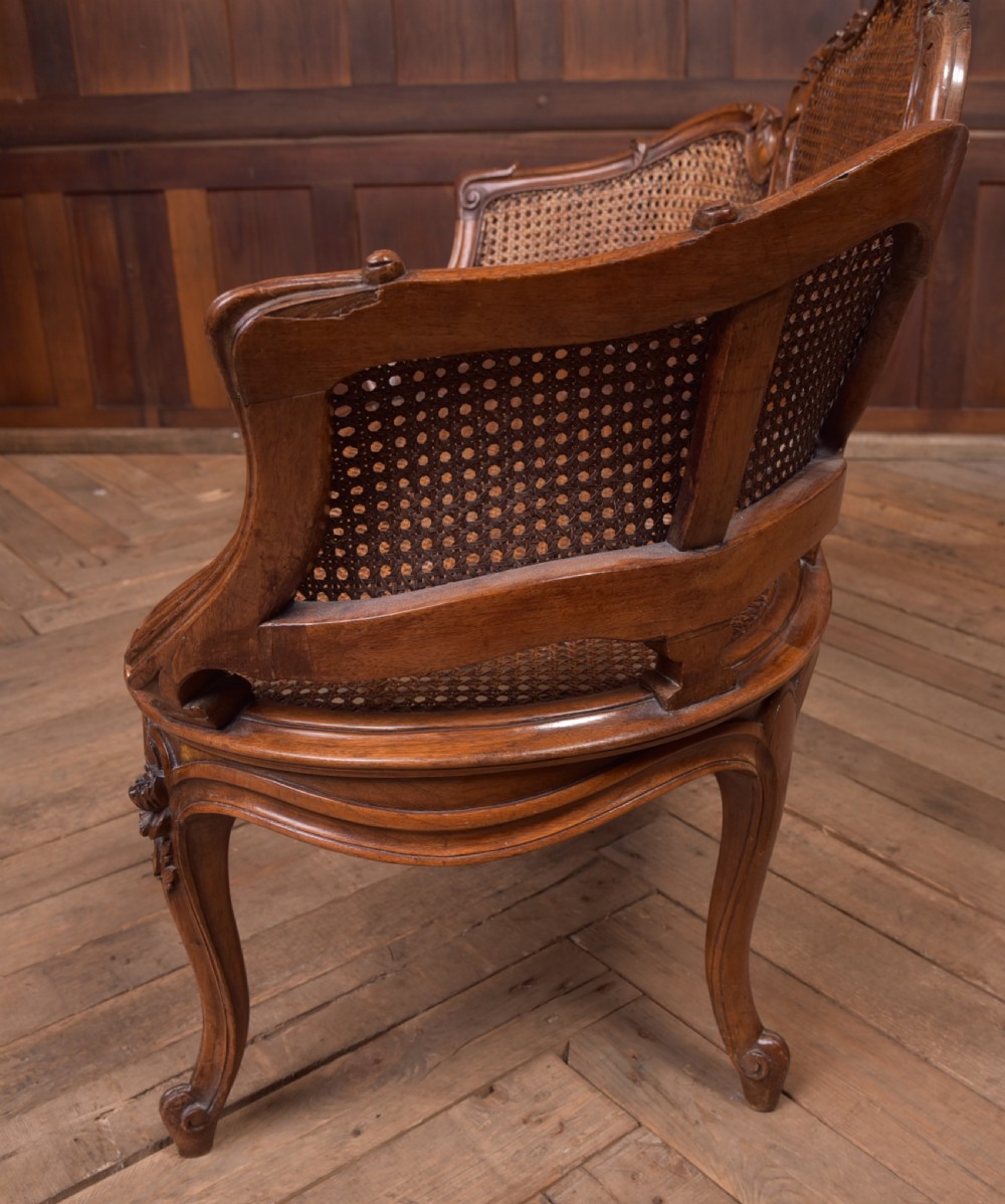 French  Edwardian Walnut Bergere window chair View IX