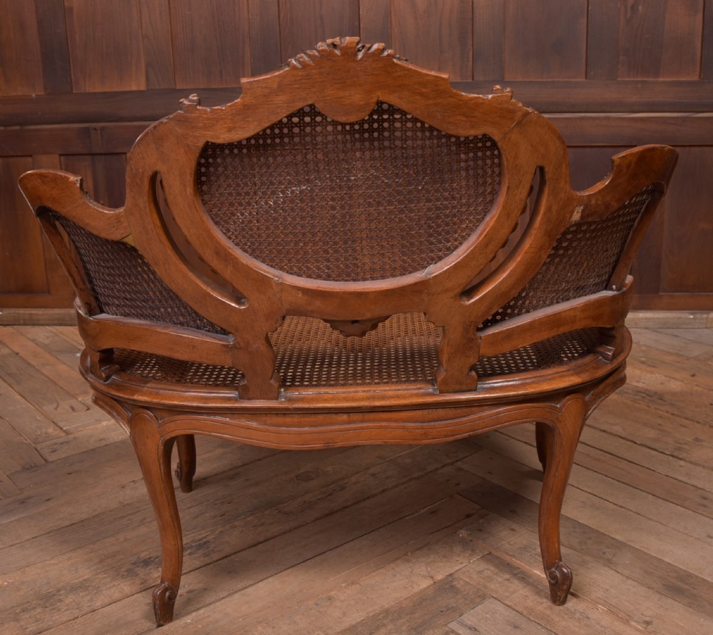 French  Edwardian Walnut Bergere window chair View XI
