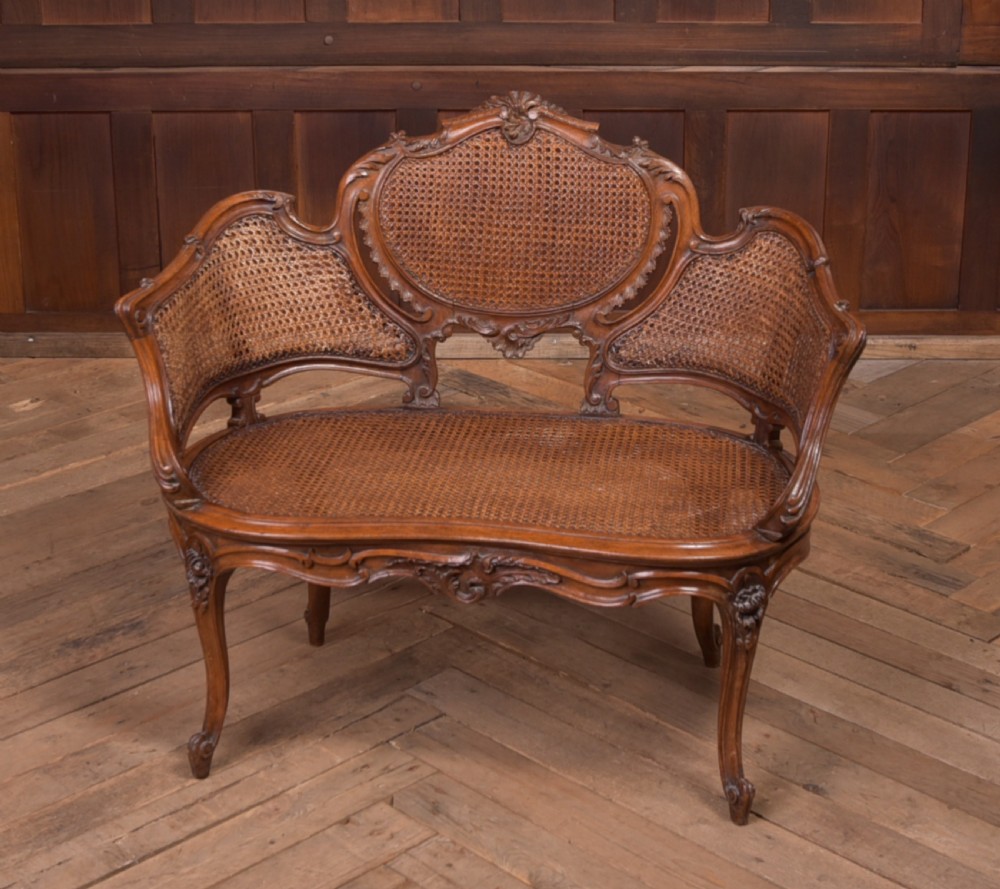 French  Edwardian Walnut Bergere window chair View XIII