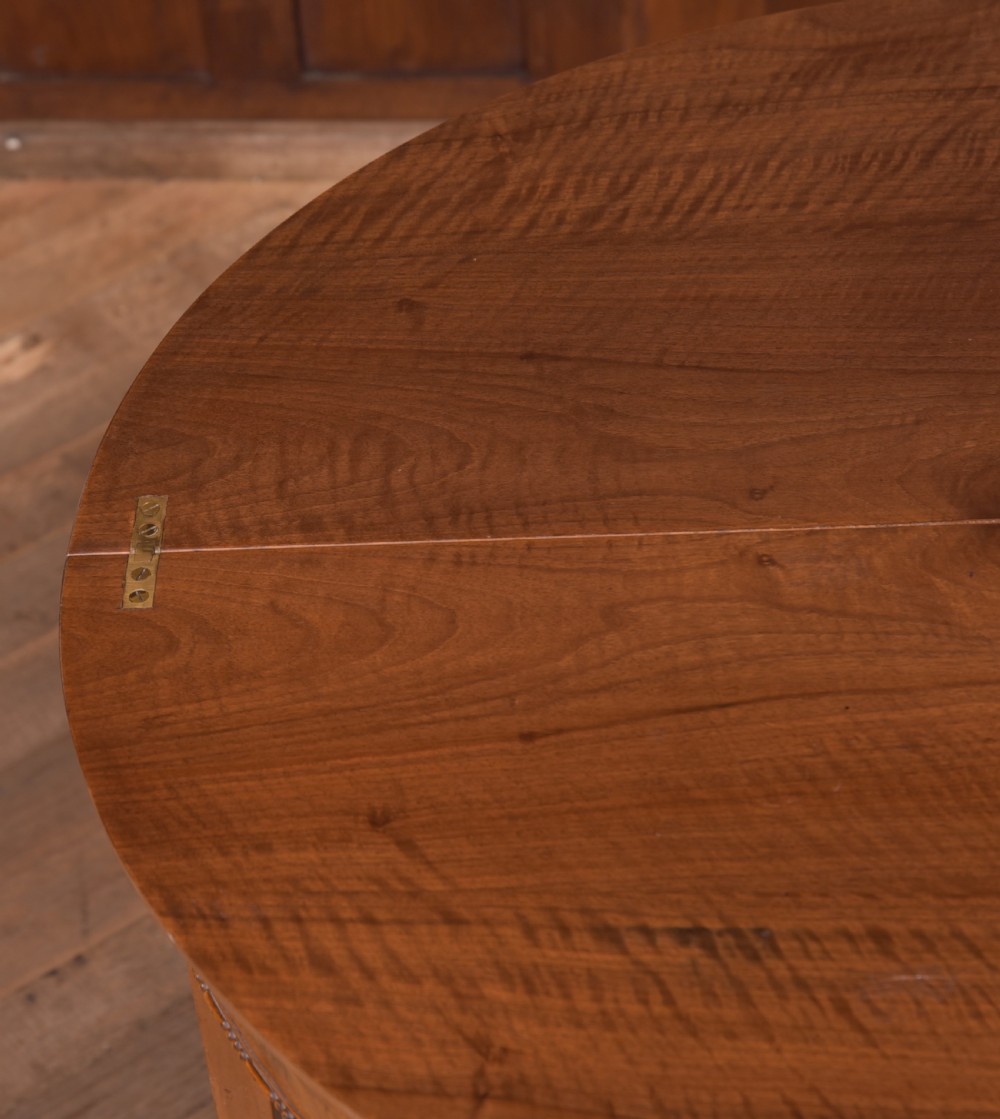 Edwardian Walnut Demi Lune fold over tea table View IV