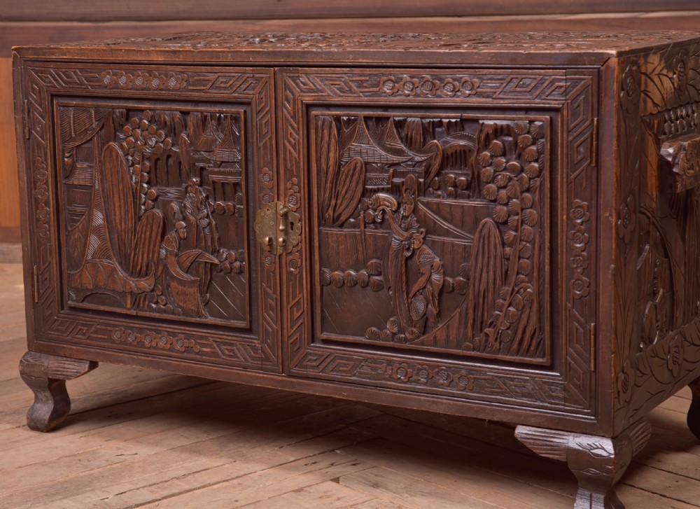 Chinese carved Camphor wood Cabinet View IV