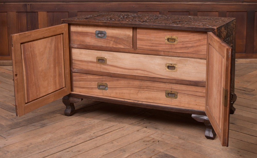 Chinese carved Camphor wood Cabinet View VII
