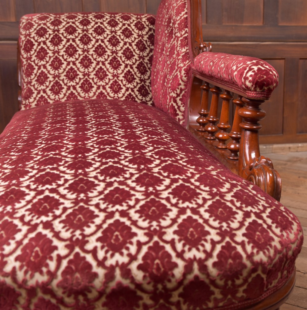 Victorian Mahogany Chaise Longue View IX