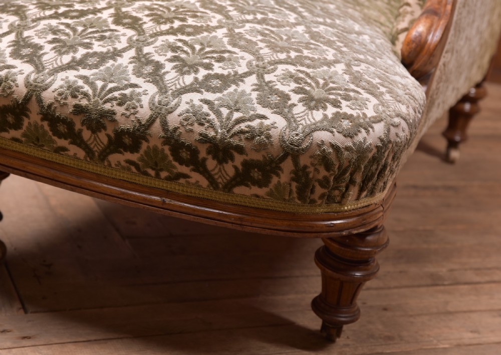 Victorian Walnut Chaise Longue View VII