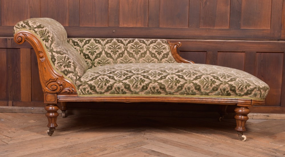 Victorian Walnut Chaise Longue View VIII