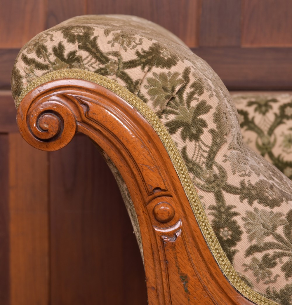 Victorian Walnut Chaise Longue View IX