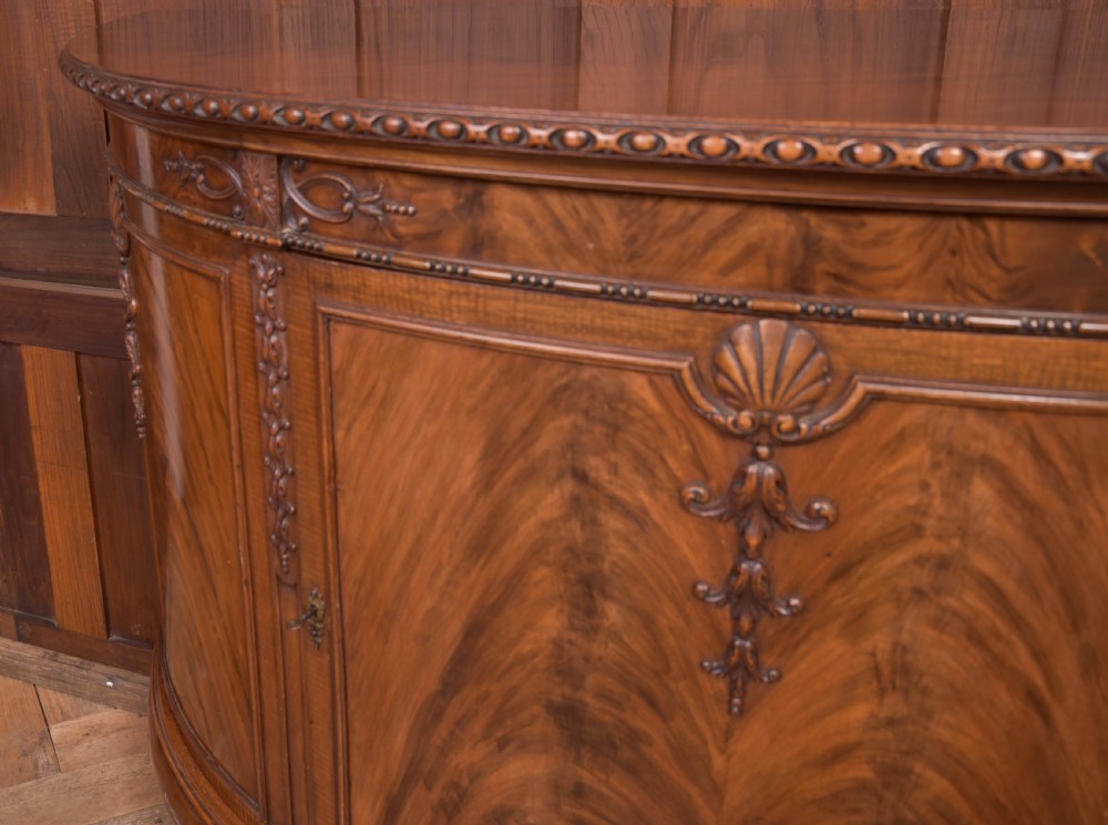Edwardian Mahogany bow front drinks cabinet View II