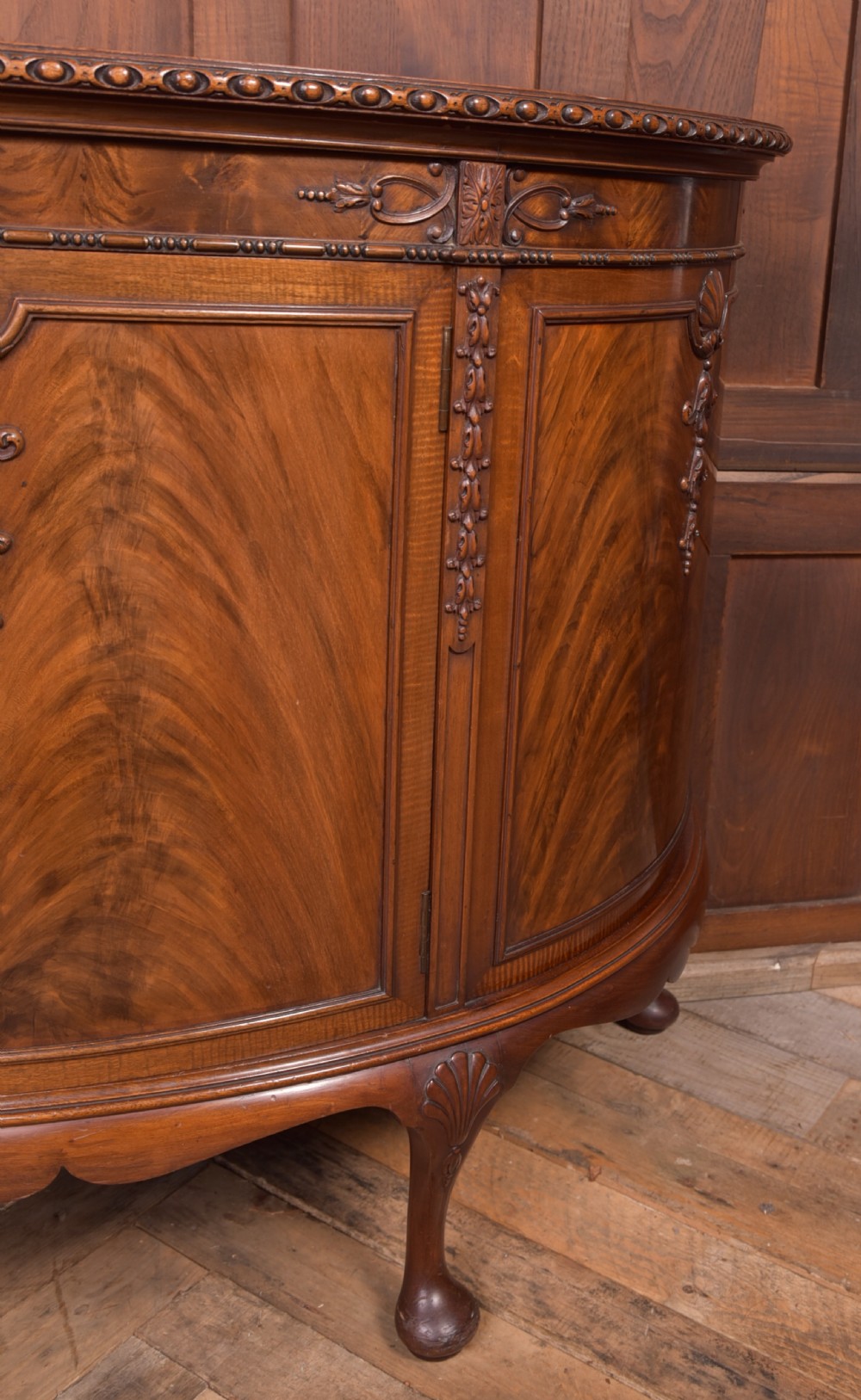 Edwardian Mahogany bow front drinks cabinet View VII