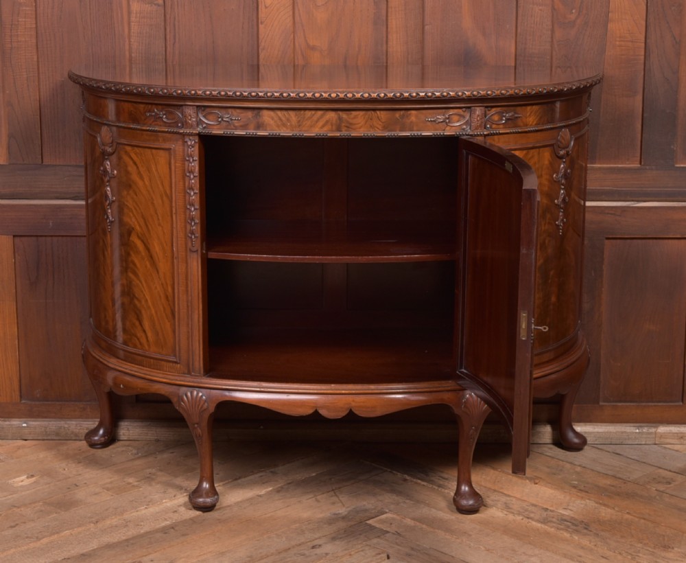 Edwardian Mahogany bow front drinks cabinet View VIII