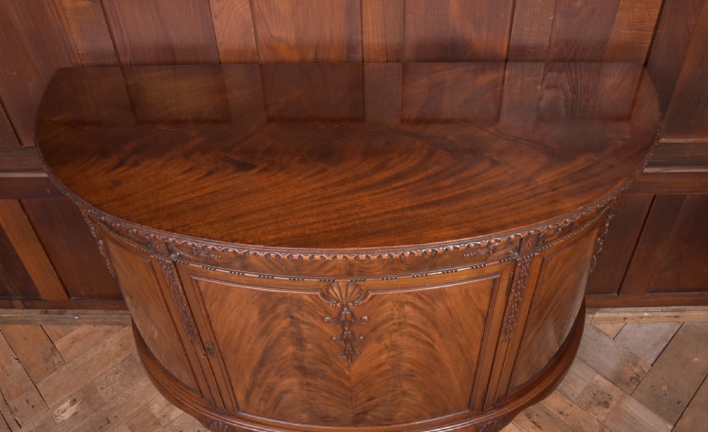 Edwardian Mahogany bow front drinks cabinet View XIII