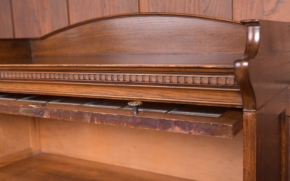 Edwardian oak Lebus 3 Sectional bookcase View V