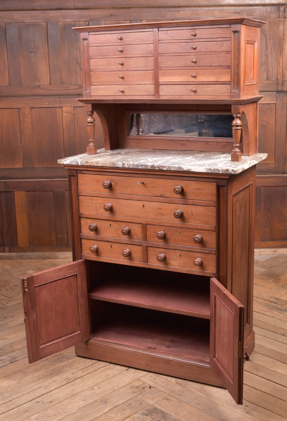 Edwardian Red Walnut Dental Cabinet View XII