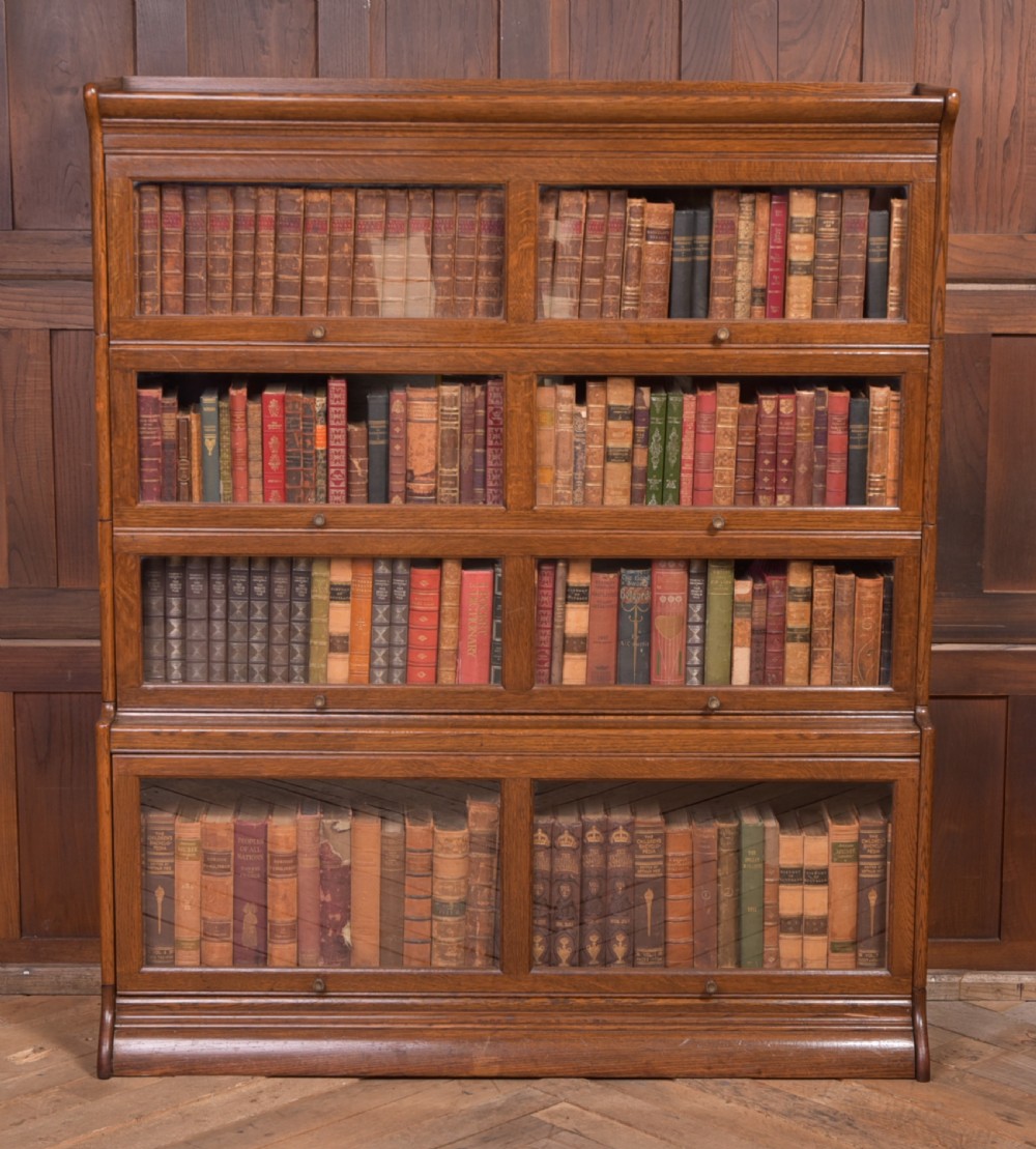 Edwardian oak 4 sectional bookcase 