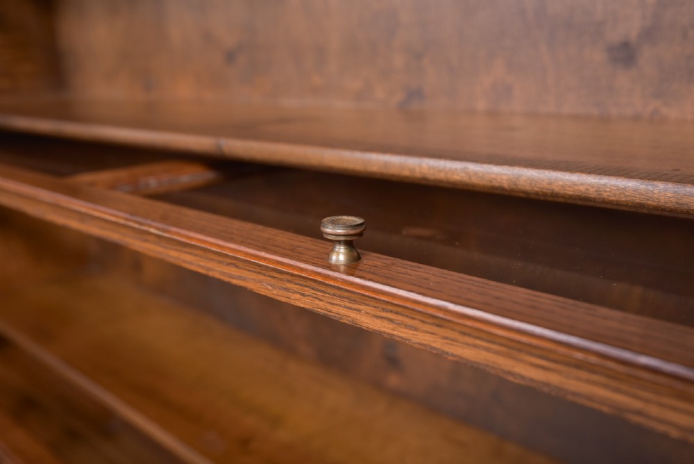 Edwardian oak 4 sectional bookcase  View III