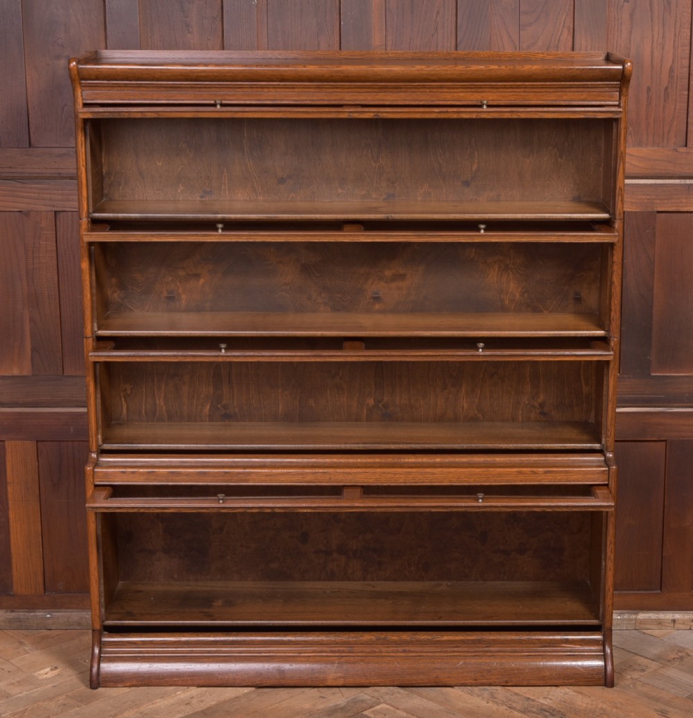 Edwardian oak 4 sectional bookcase  View VII