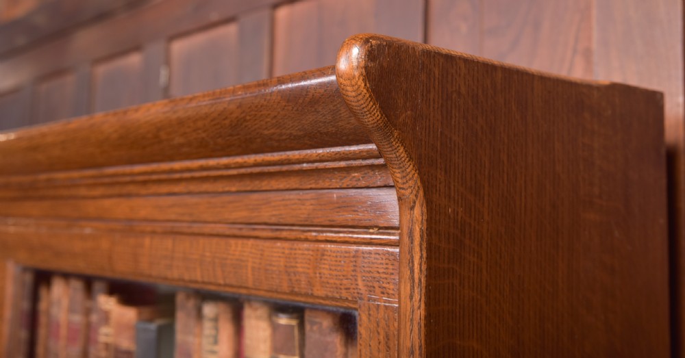 Edwardian oak 4 sectional bookcase  View VIII