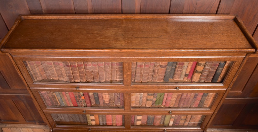 Edwardian oak 4 sectional bookcase  View XI