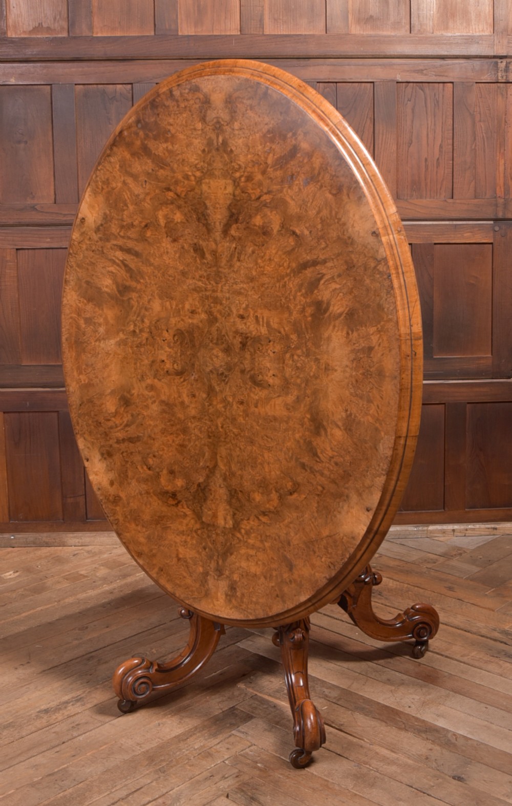 Victorian Burr Walnut Snap Top Table