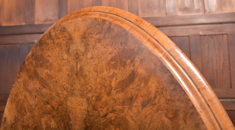 Victorian Burr Walnut Snap Top Table View III