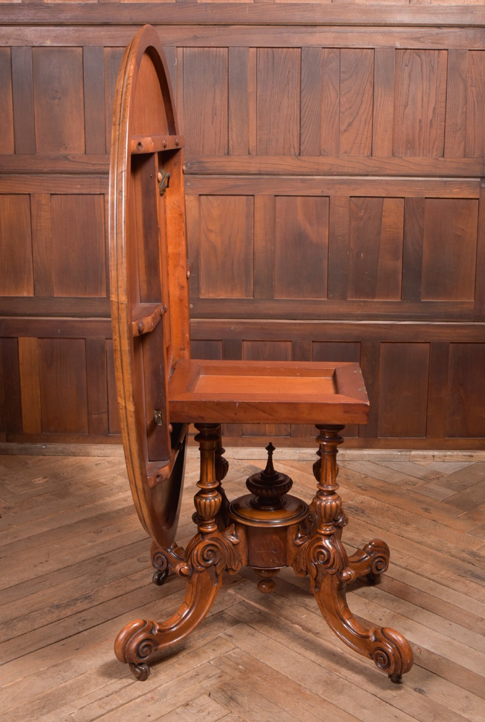 Victorian Burr Walnut Snap Top Table View VII