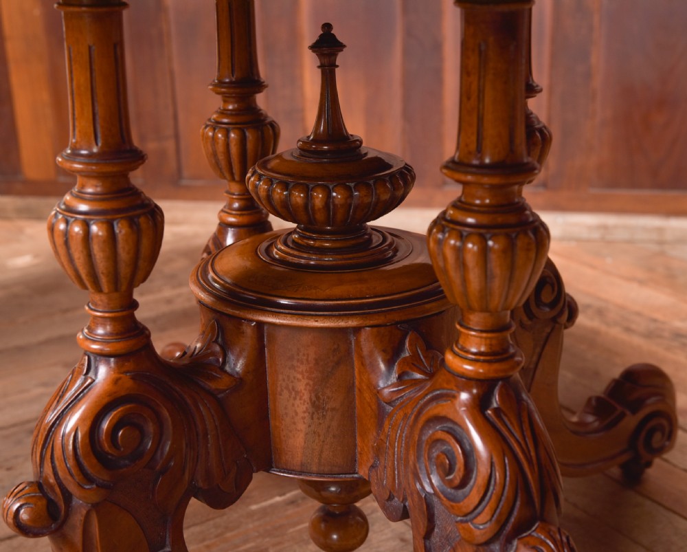 Victorian Burr Walnut Snap Top Table View XV