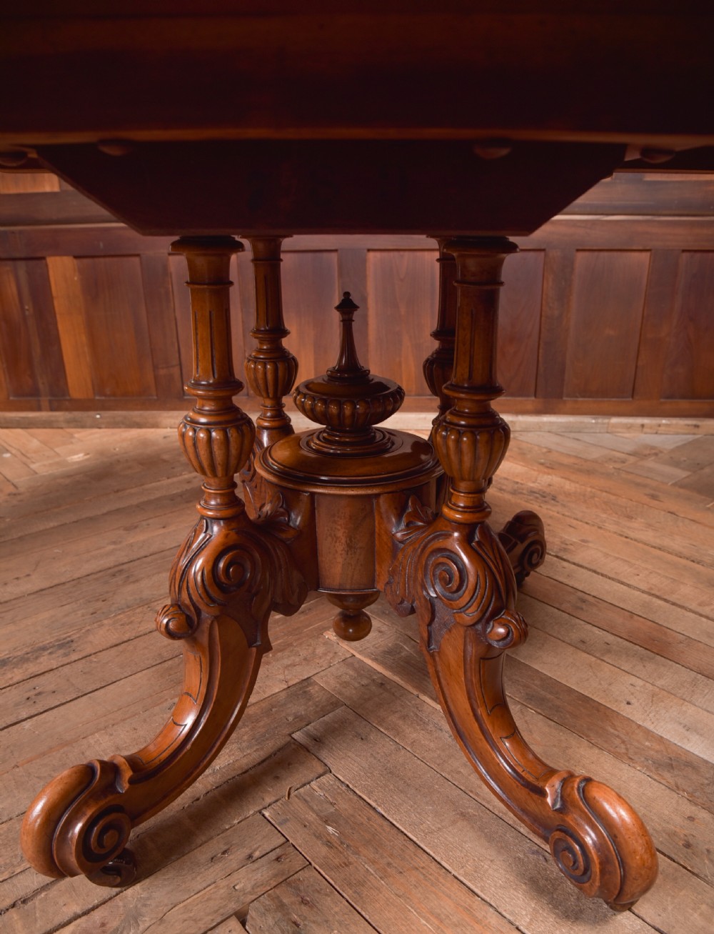 Victorian Burr Walnut Snap Top Table View XVI