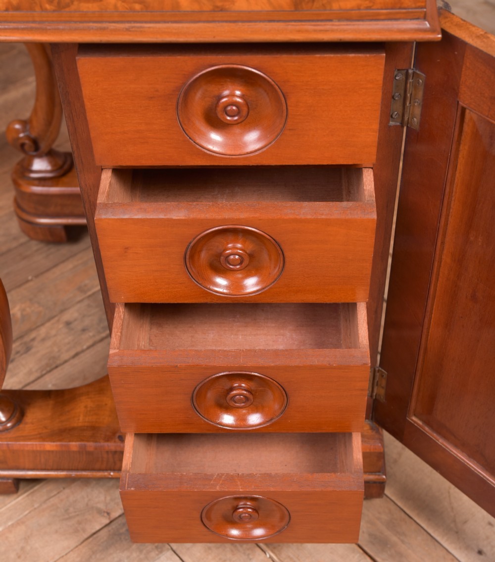 Victorian Burr Walnut Pop Up Davenport View V