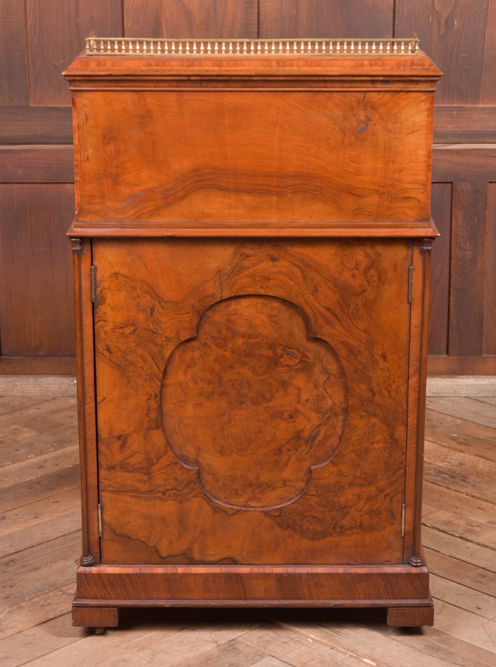 Victorian Burr Walnut Pop Up Davenport View VI