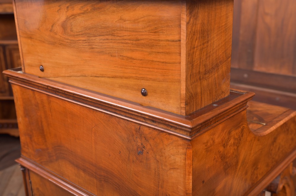 Victorian Burr Walnut Pop Up Davenport View VII