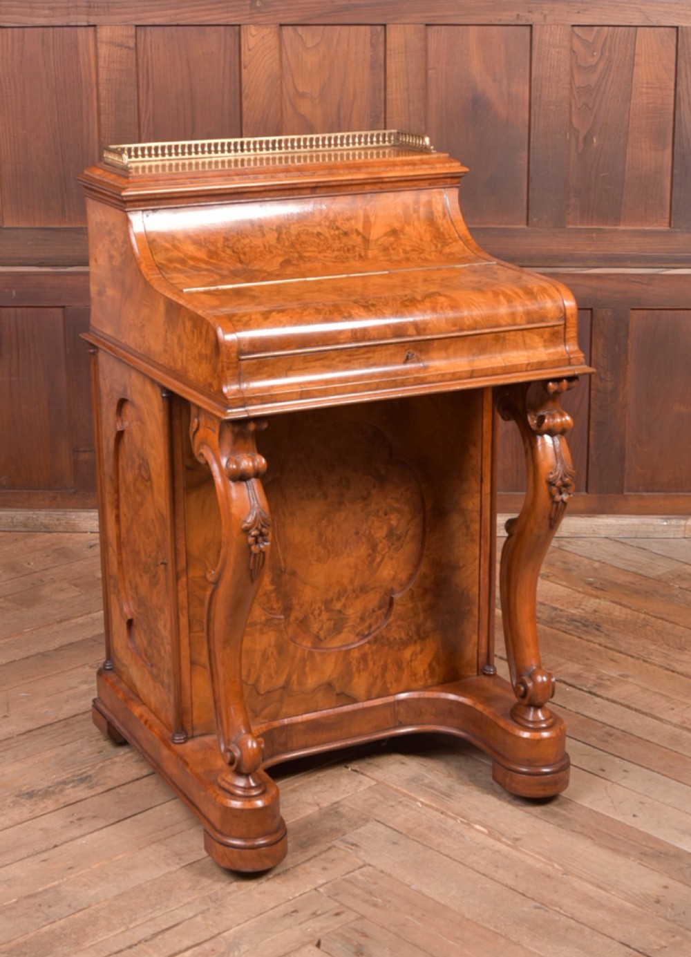 Victorian Burr Walnut Pop Up Davenport View XI
