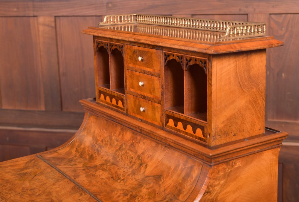 Victorian Burr Walnut Pop Up Davenport View XII