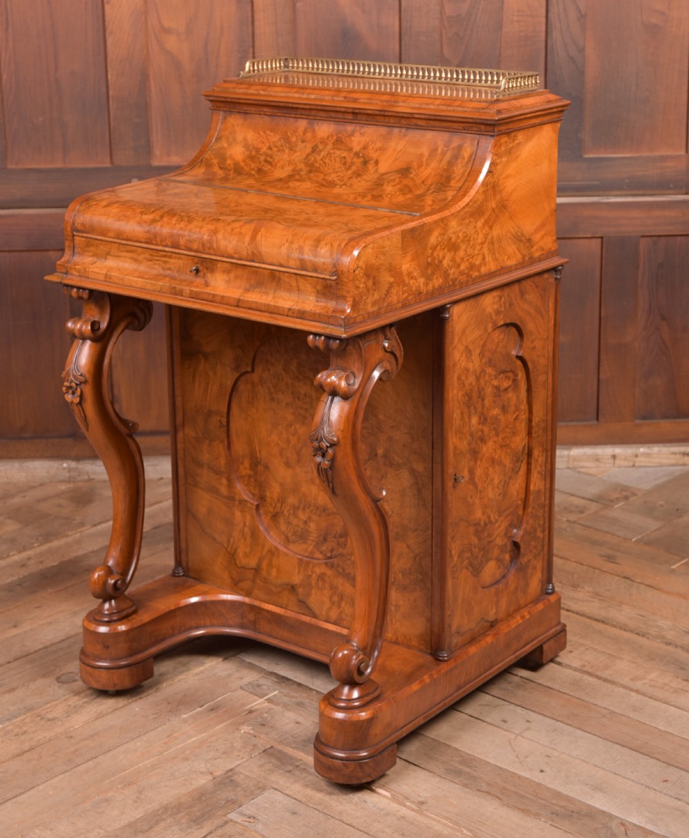 Victorian Burr Walnut Pop Up Davenport View XVII