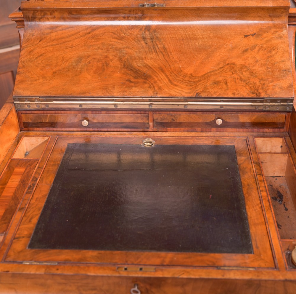 Victorian Burr Walnut Pop Up Davenport View XIX