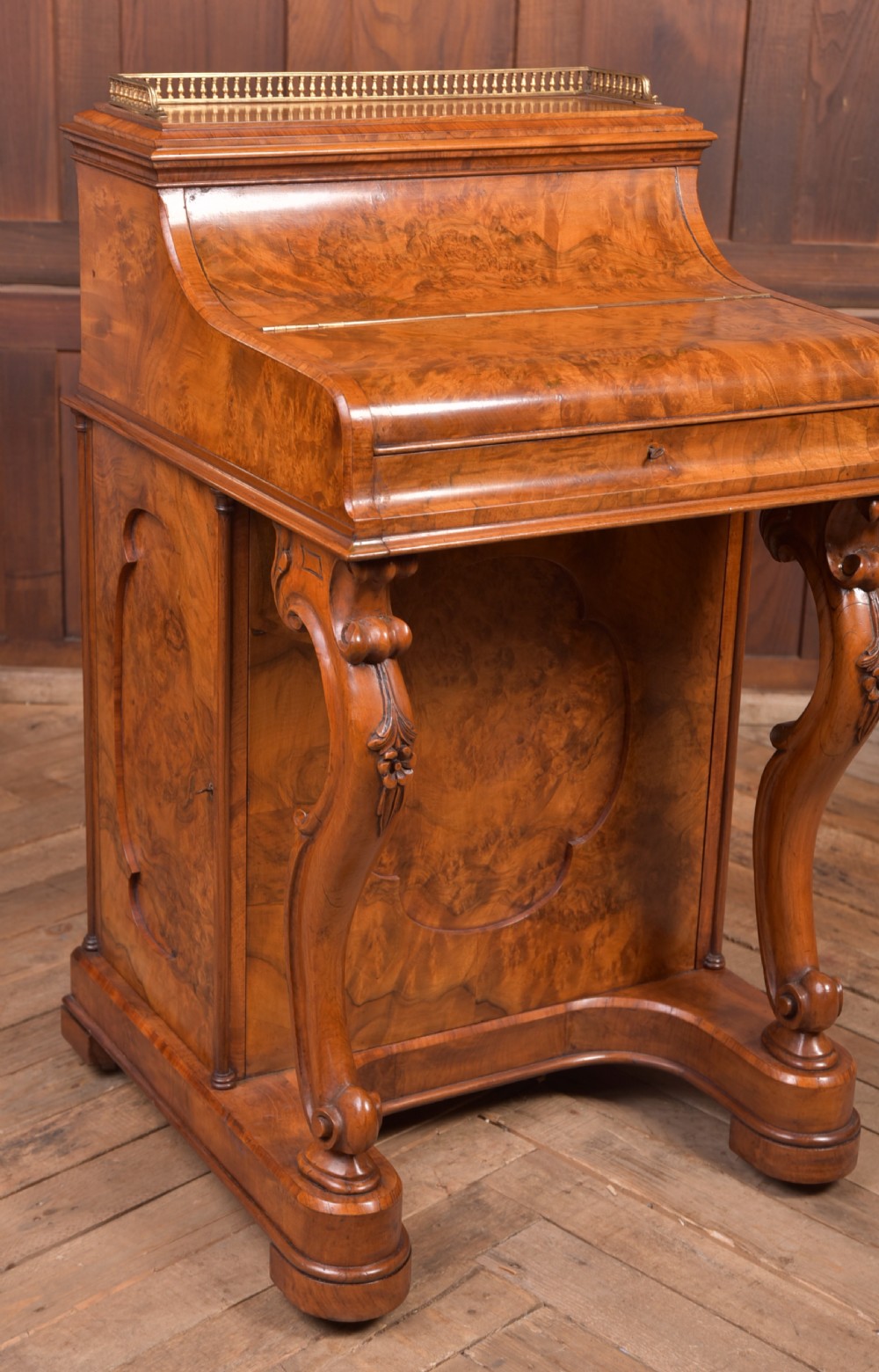 Victorian Burr Walnut Pop Up Davenport View XXI