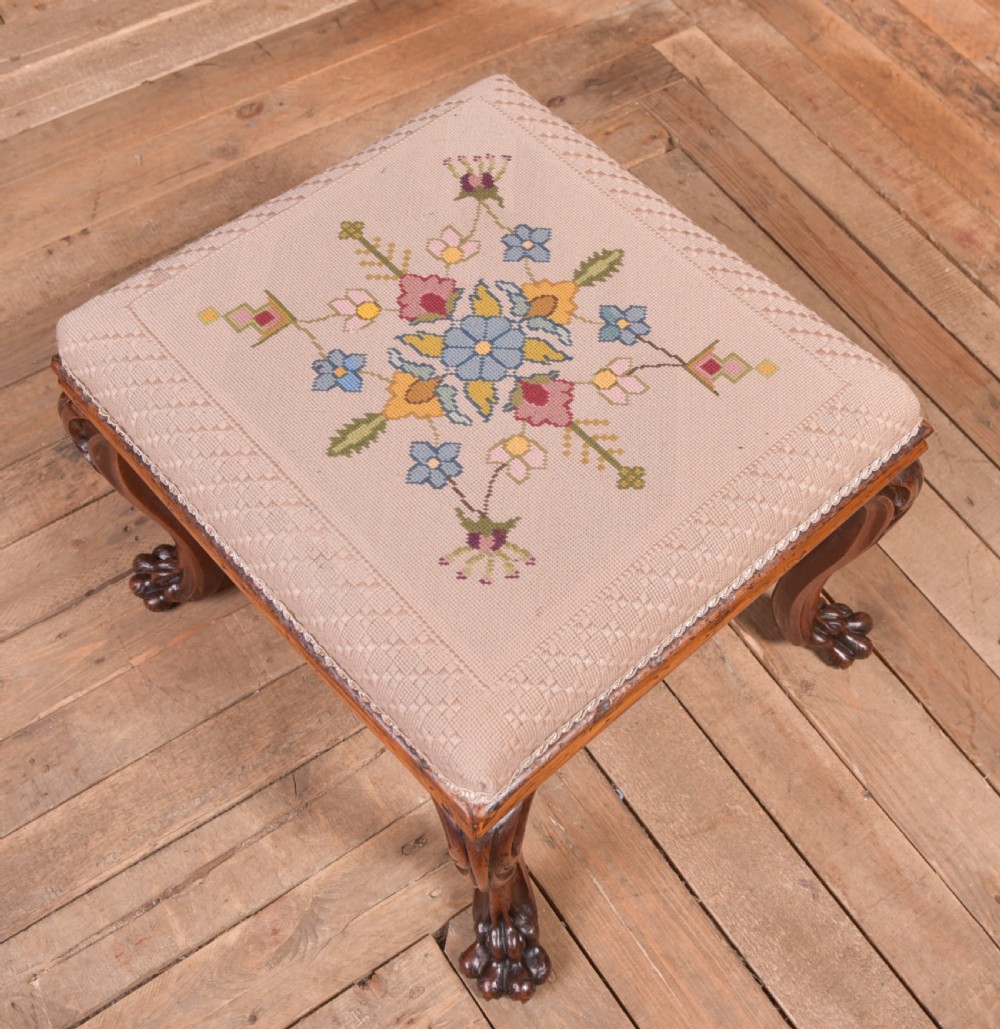 Victorian Walnut Foot Stool View II