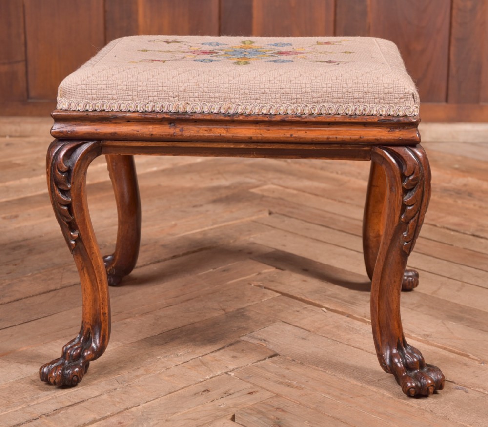 Victorian Walnut Foot Stool View IV