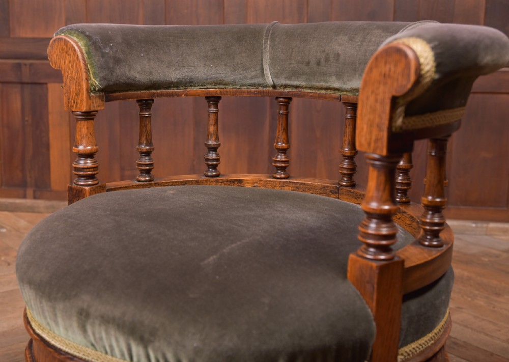 Oak Revolving Desk Chair View VII