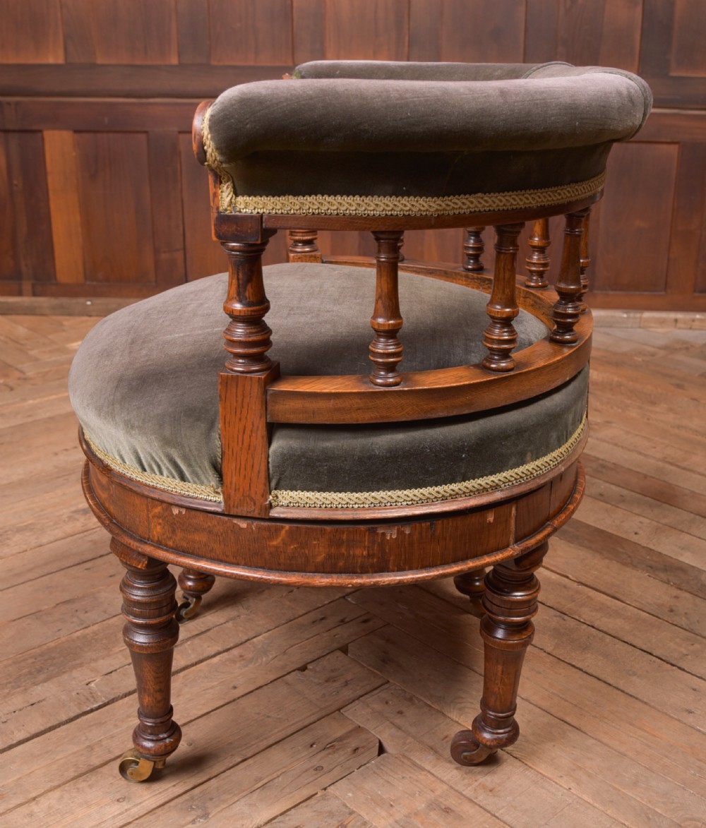Oak Revolving Desk Chair View IX