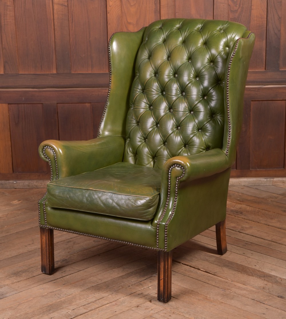 Chesterfield Wing Back Leather Chair