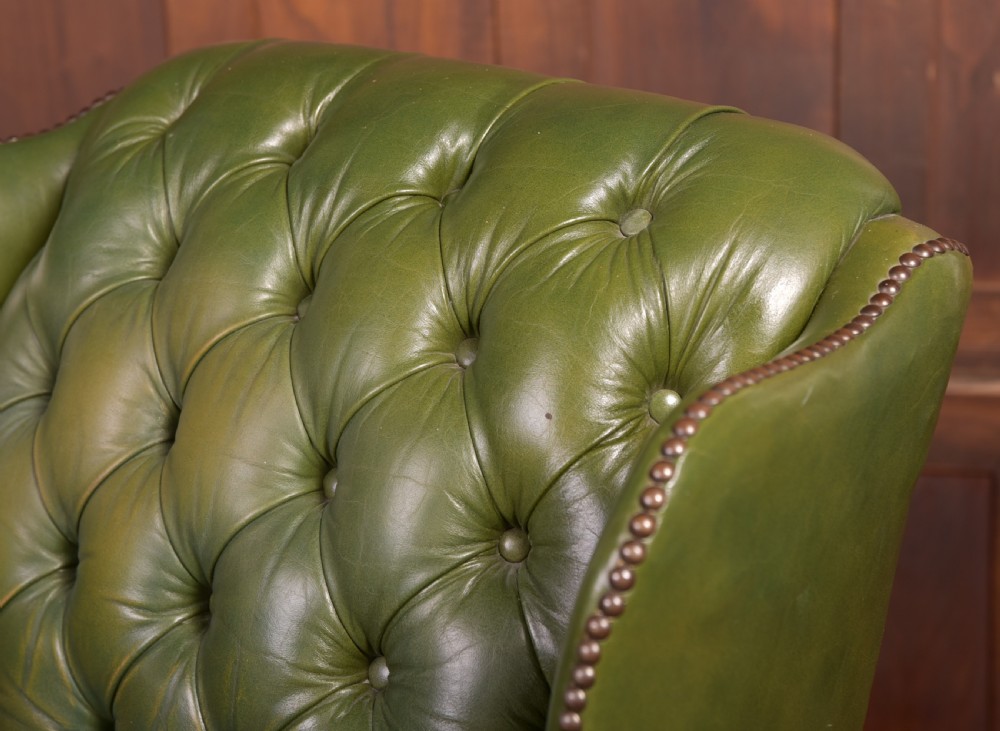 Chesterfield Wing Back Leather Chair View II