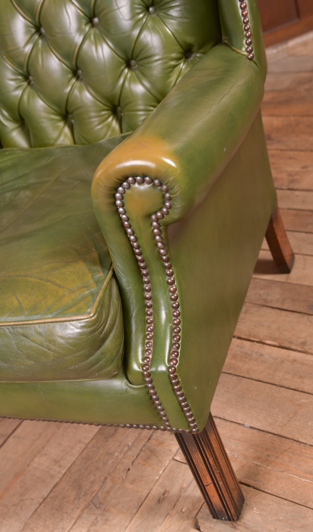 Chesterfield Wing Back Leather Chair View III