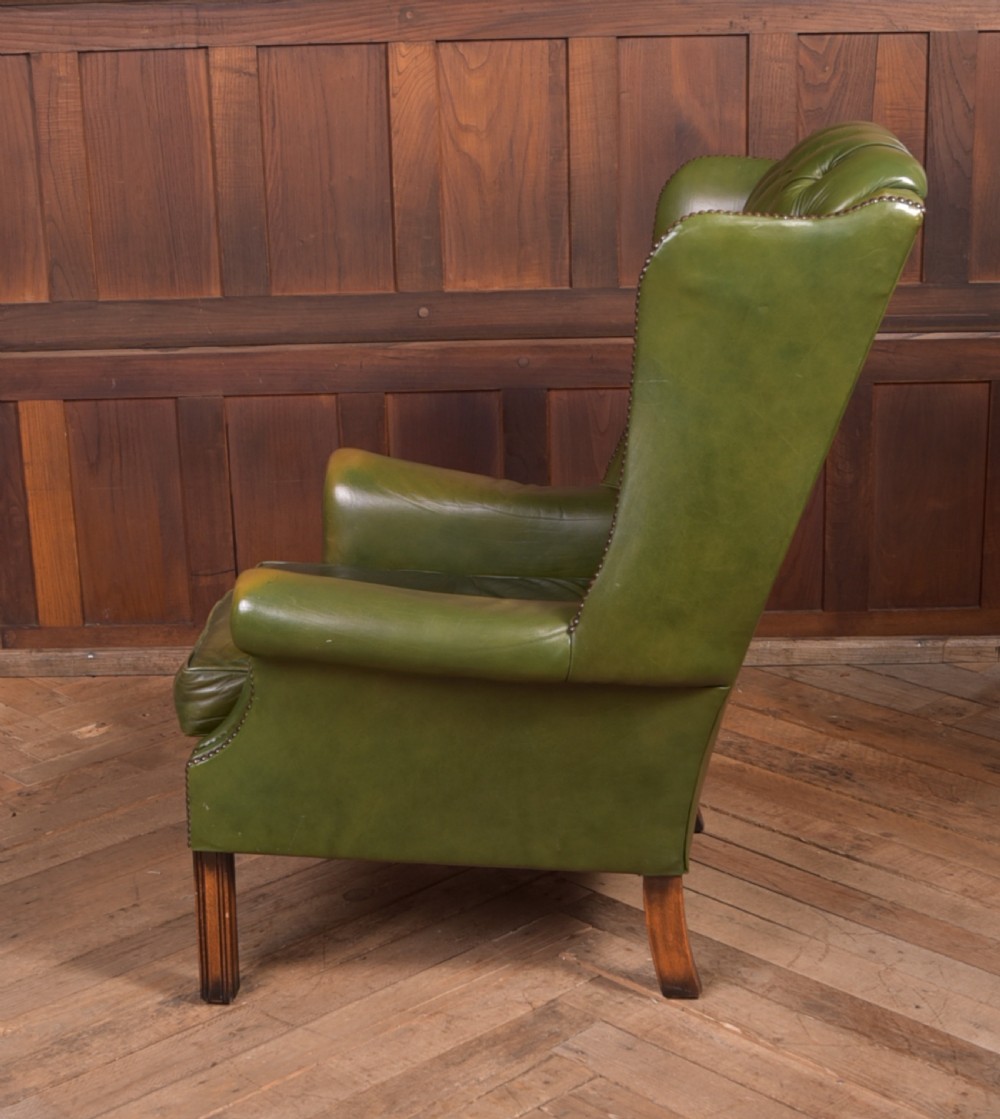 Chesterfield Wing Back Leather Chair View V