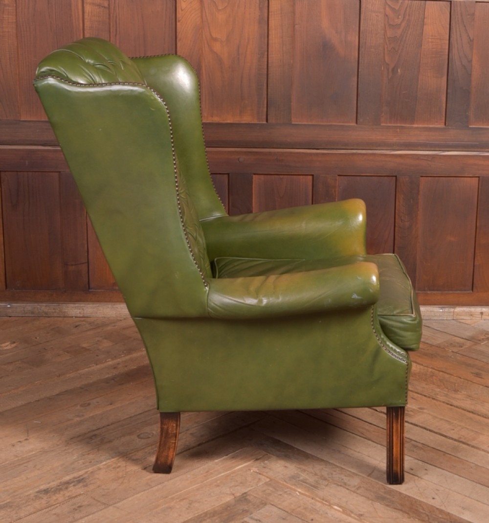 Chesterfield Wing Back Leather Chair View VII